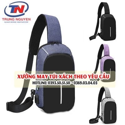 Mẫu túi đeo chéo tại xưởng may gia công túi xách Trung Nguyên
