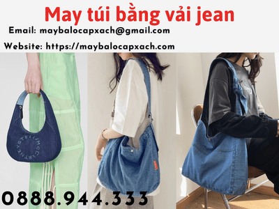 May túi xách bằng vải jean