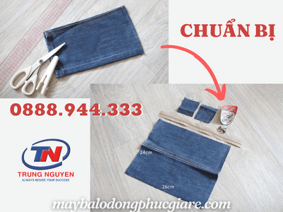 Làm túi đeo chéo từ quần jean