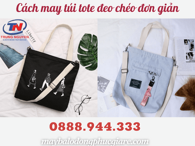 Cách may túi tote vải bố đeo chéo